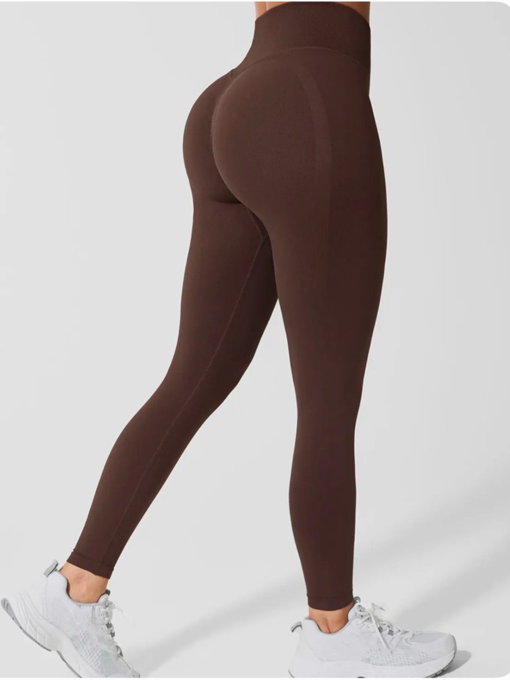 High-Waist Sculpting Leggings - Brown